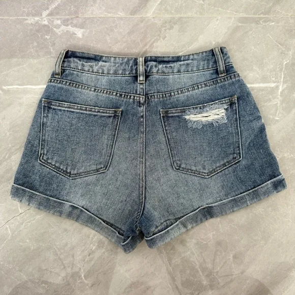 Women’s PacSun Distressed High Rise Mom Short Jean Shorts Size 26 - Picture 9 of 15